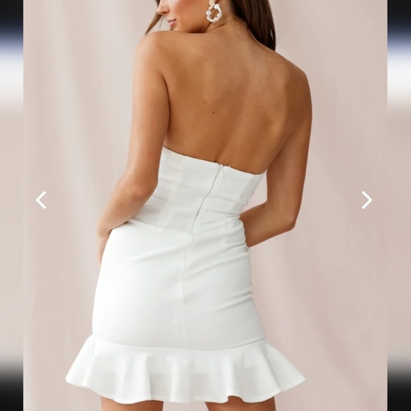 SELFIE LESLIE PROM QUEEN BANDEAU MINI DRESS WHITE - Picture 10 of 14